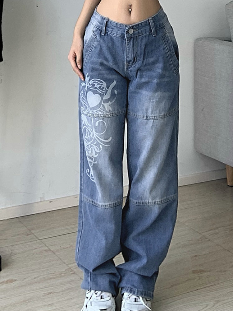 New High Waist Streetwear 90S Baggy Jeans