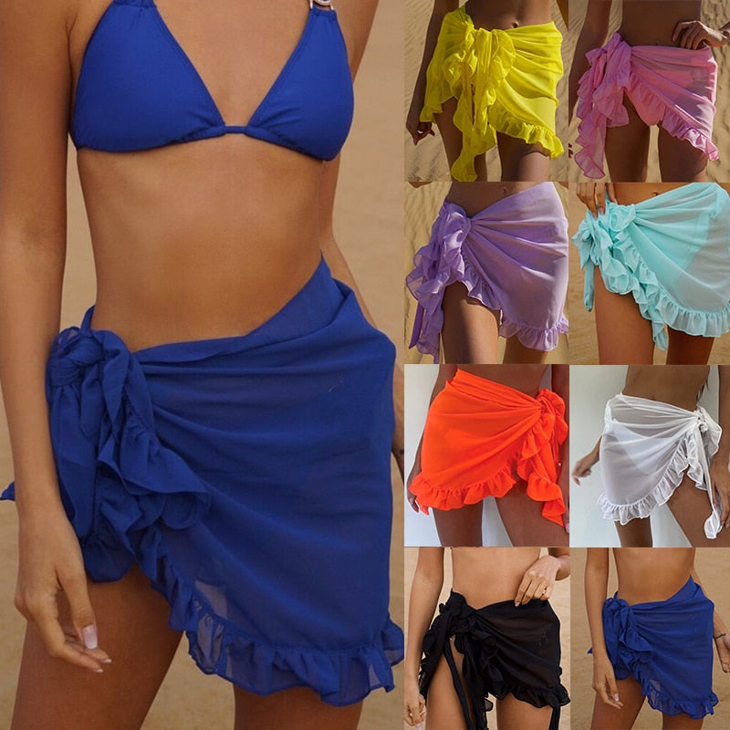 2022 Mesh Mini Ruffle Skirts