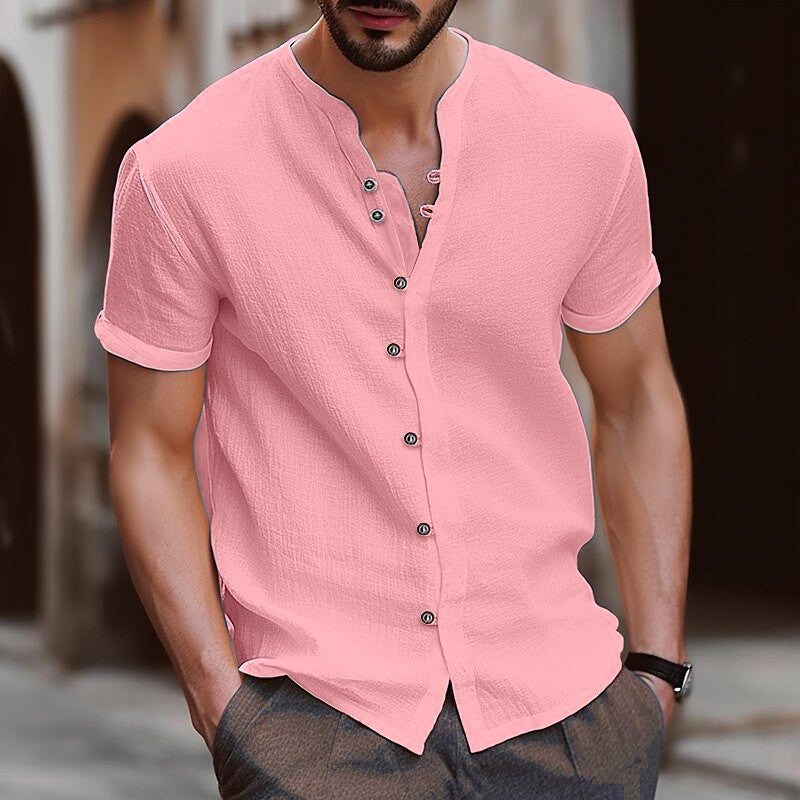 Summer Men's Casual Cotton Linen Shirt