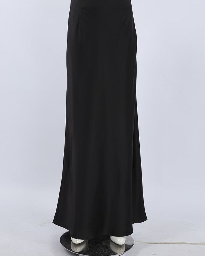 New  Elegant Satin Black Trumpet Skirts