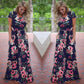 Women 2022 Pink Floral Print Boho Beach Dress