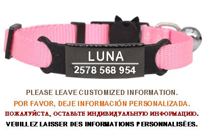 New Personalized ID Tag Cat Collar