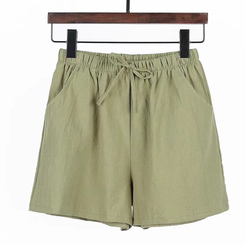 2022 New Summer Cotton Linen Beach Shorts