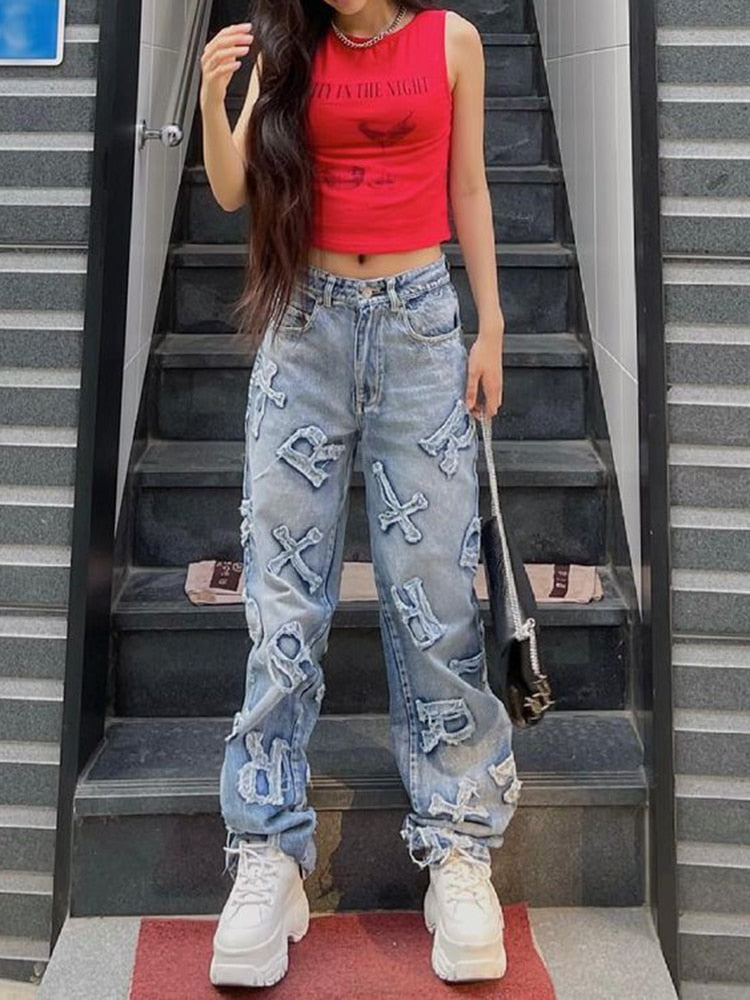 Women's Y2K Streetwear Baggy Straight Cargo Pants