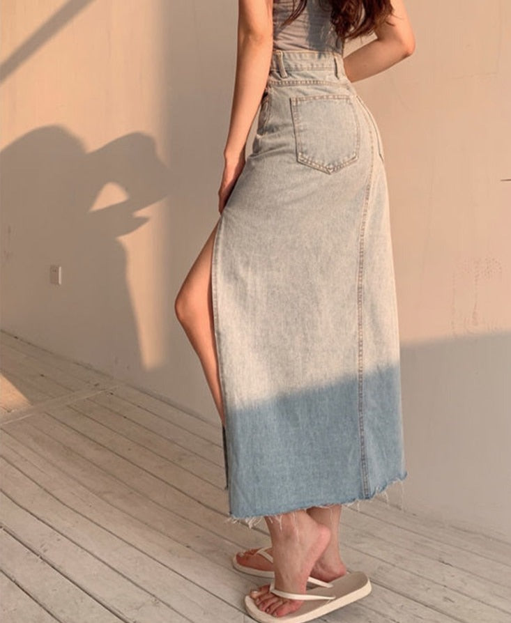 Women Denim Long Skirts