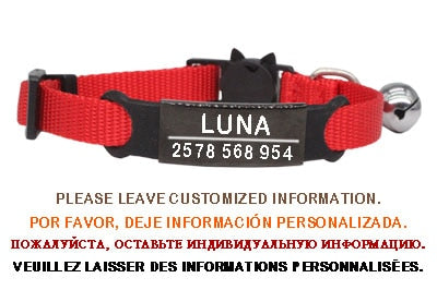 New Personalized ID Tag Cat Collar