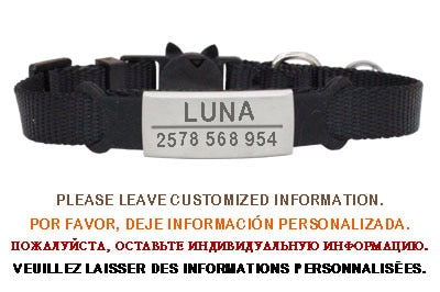 New Personalized ID Tag Cat Collar