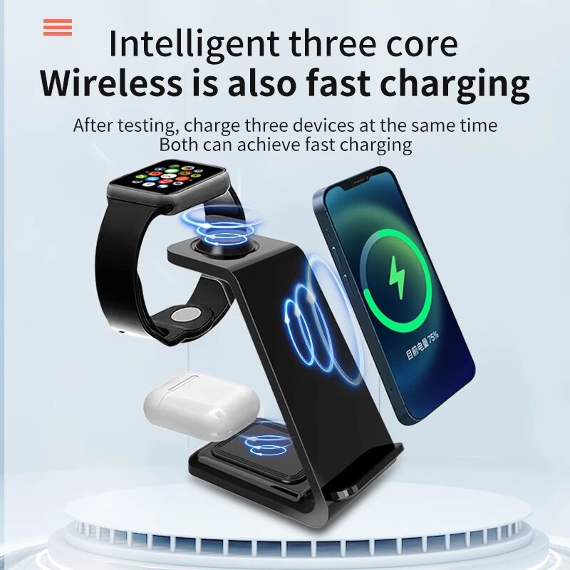 20W 3 in 1 Wireless Charger Stand