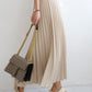 Autumn Elegant Chic Solid Pleated Skirt