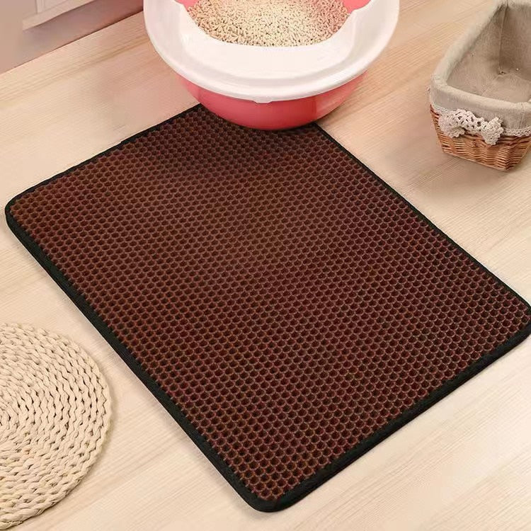 Double Layer Waterproof Pet Litter Box Mat