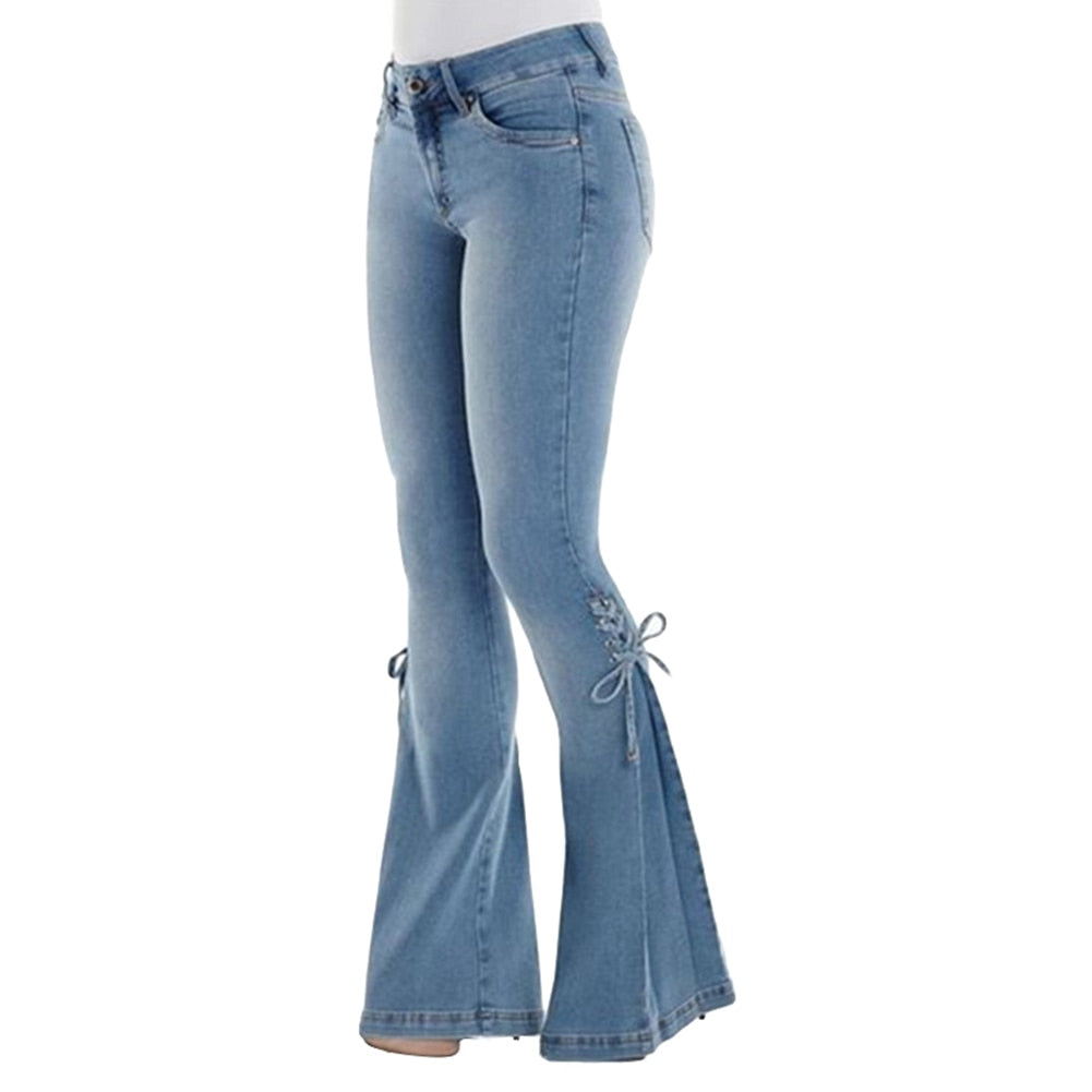 New Mid Waisted Stretch Flare Jeans