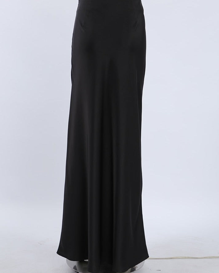 New  Elegant Satin Black Trumpet Skirts