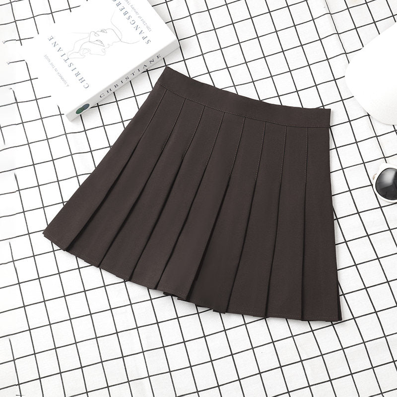 Korean Style Black Mini Pleated Skirt