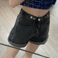 Women High Waist Button Wigh Leg Jeans Shorts