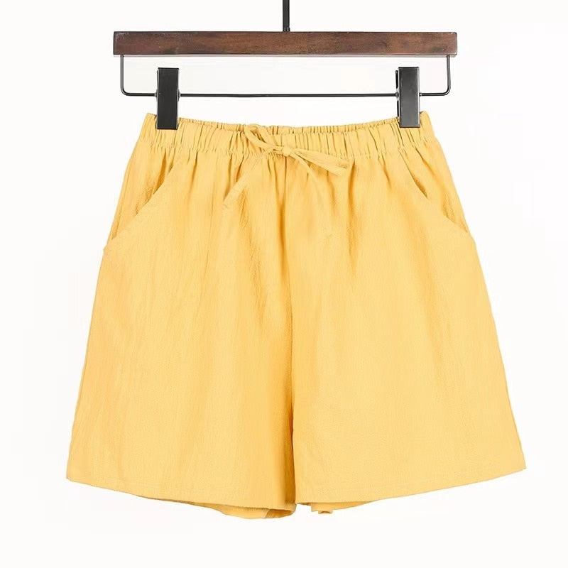 2022 New Summer Cotton Linen Beach Shorts