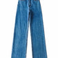 Women High Waist Streetwear Light Blue Pants