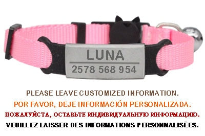 New Personalized ID Tag Cat Collar