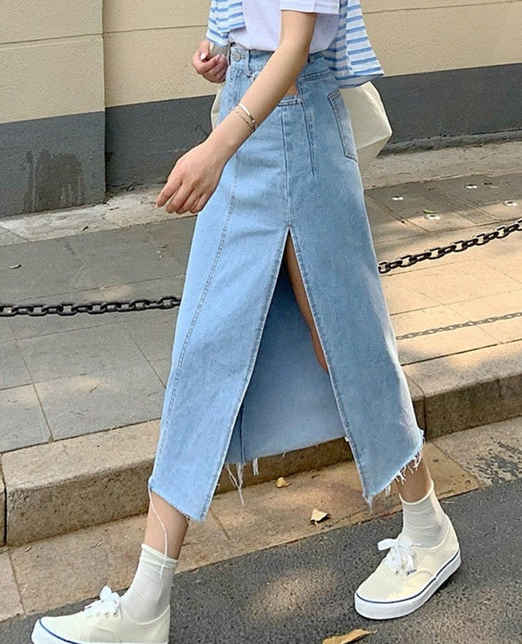 Women Denim Long Skirts