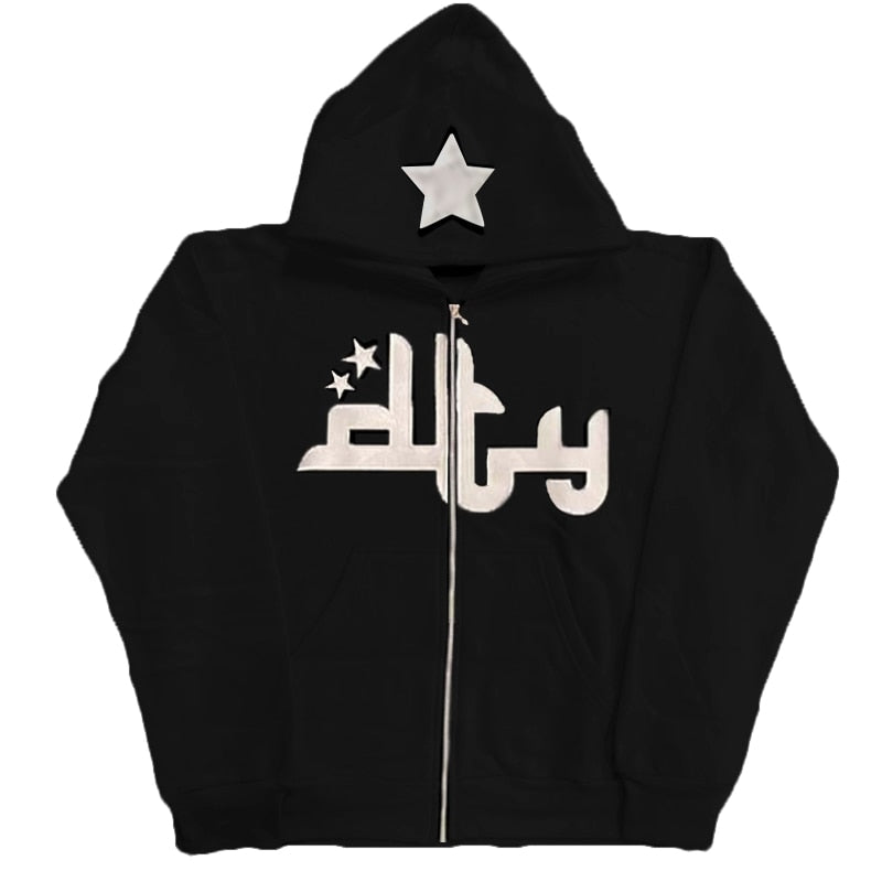 Women Star Letter Print Hoodies