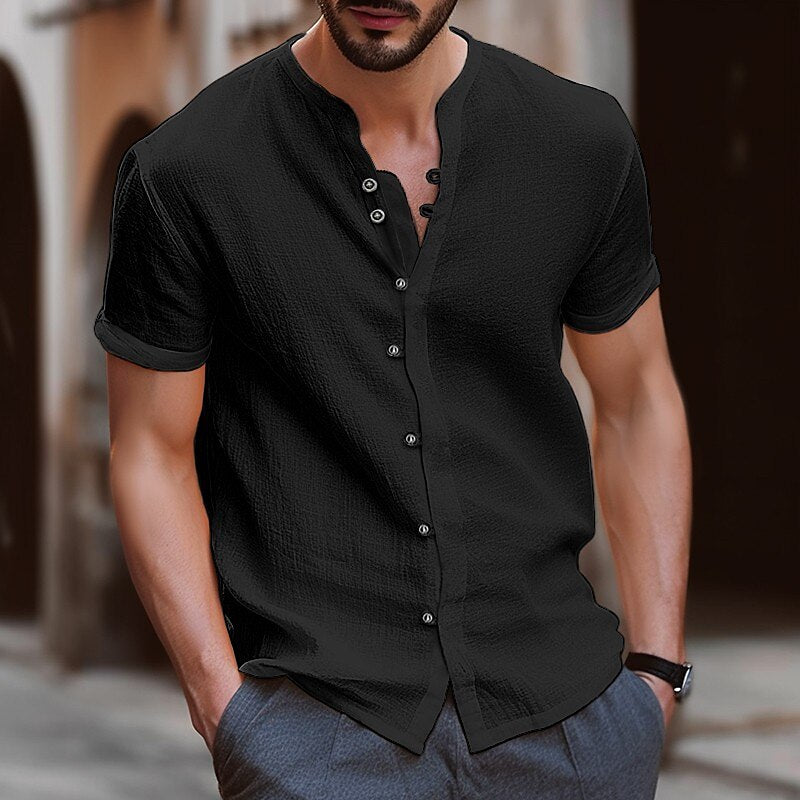 Summer Men's Casual Cotton Linen Shirt