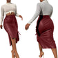 KREYOL HIGH WAIST LEATHER SKIRT