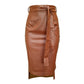 KREYOL HIGH WAIST LEATHER SKIRT