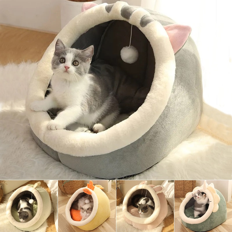 Sweet Cat Bed Warm Pet Basket Cozy Kitten