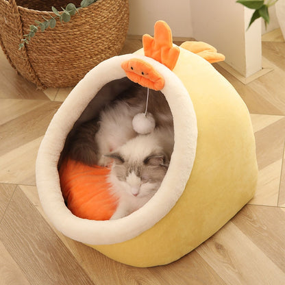 Sweet Cat Bed Warm Pet Basket Cozy Kitten