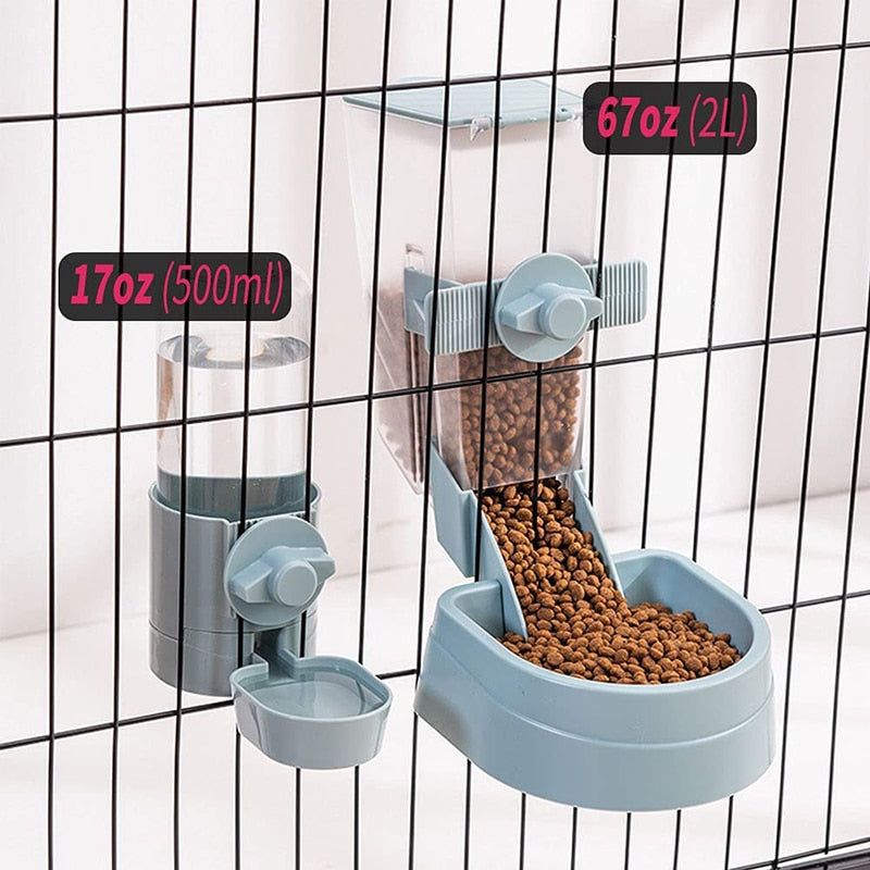 Automatic Pet Bowls Cage Hanging Feeder