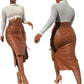 KREYOL HIGH WAIST LEATHER SKIRT