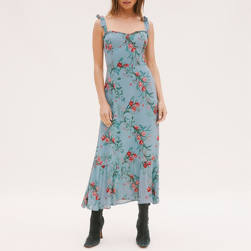 Women Elegant Vintage Floral Dress