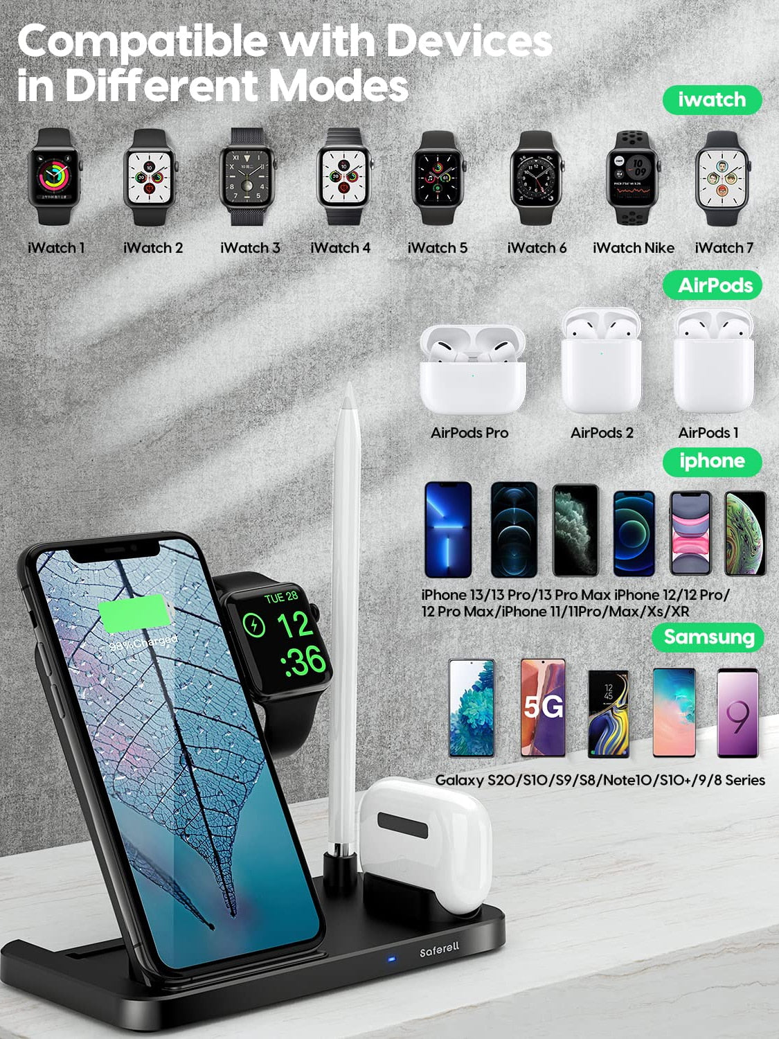 4in1 Charging Station For Apple watch iPhone 13 Pro