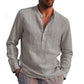 Cotton Linen Hot Sale Mens Long-Sleeved Shirts
