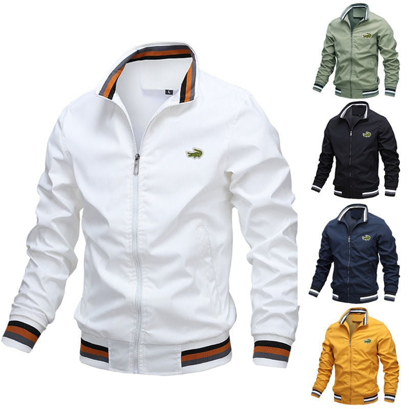 Men's Stand Collar Casual Zipper Jacket