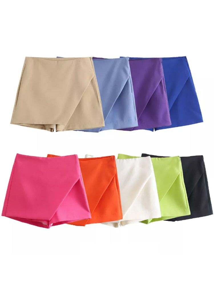 Women Fashion Asymmetrical Shorts Skirts