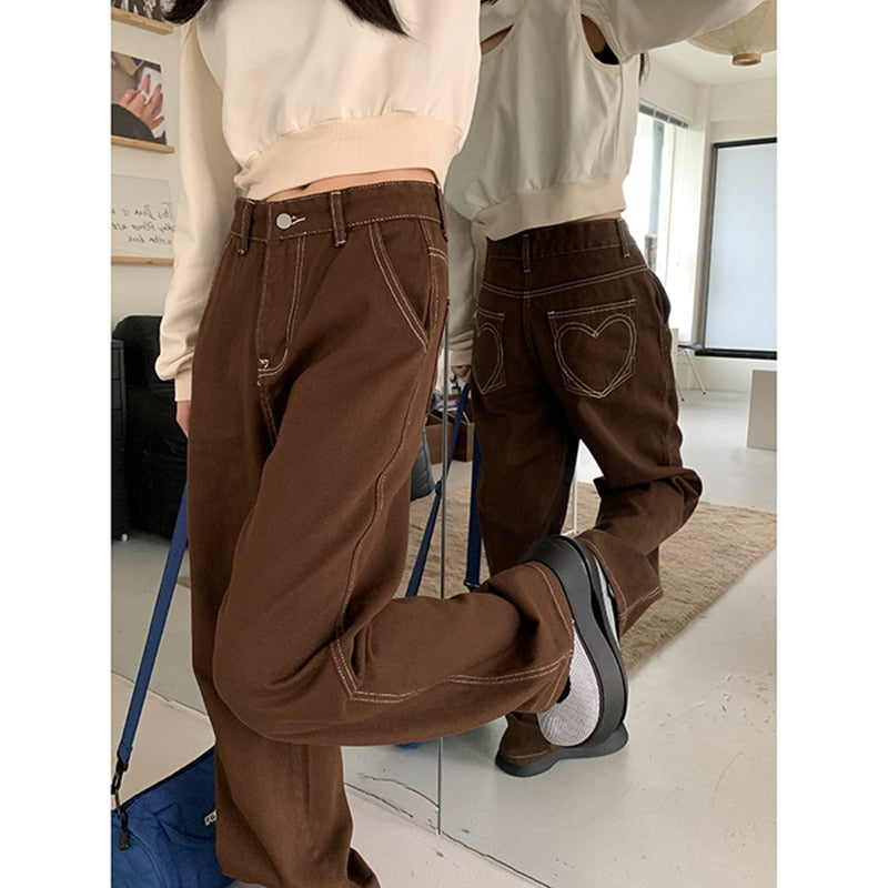 High Waist Vintage Straight Baggy Denim Pants