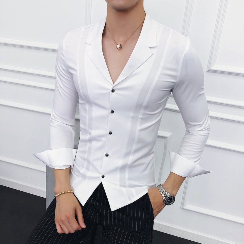 Men High Quality Spring Long-Sleeved Shirts