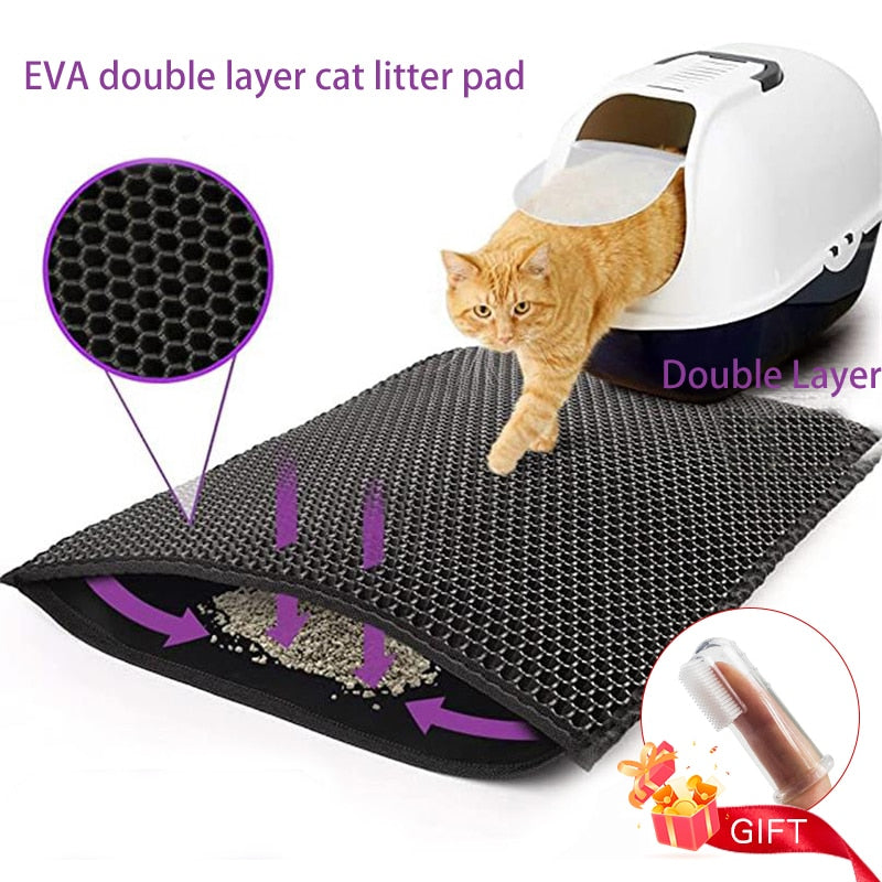 Double Layer Waterproof Pet Litter Box Mat