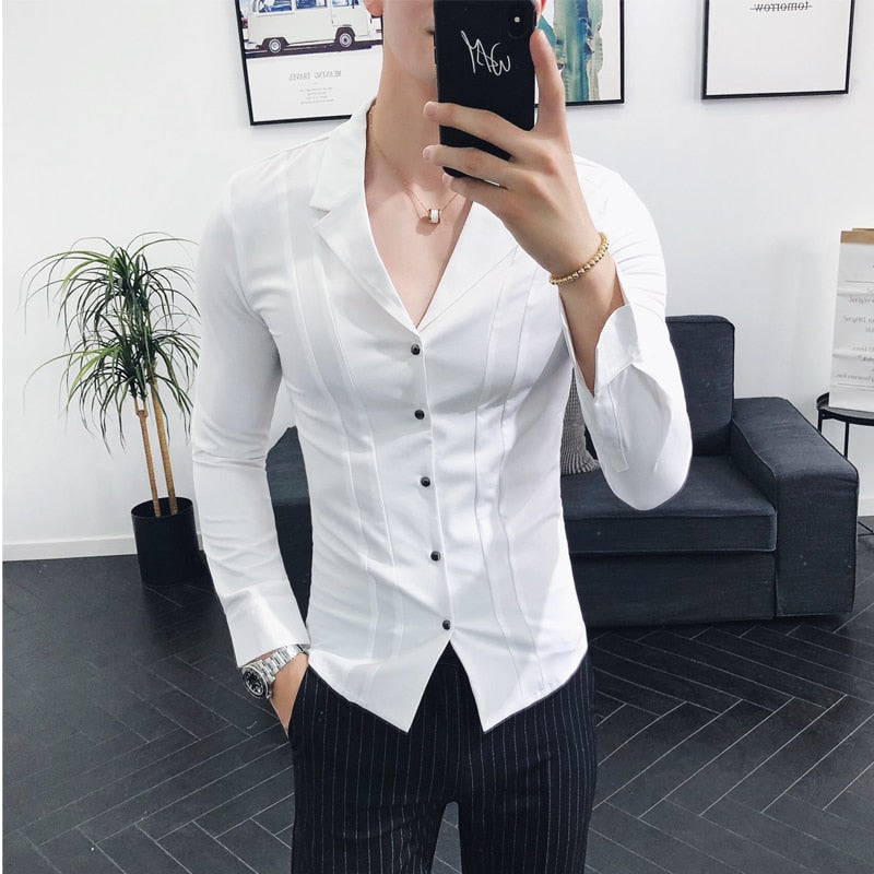 Men High Quality Spring Long-Sleeved Shirts