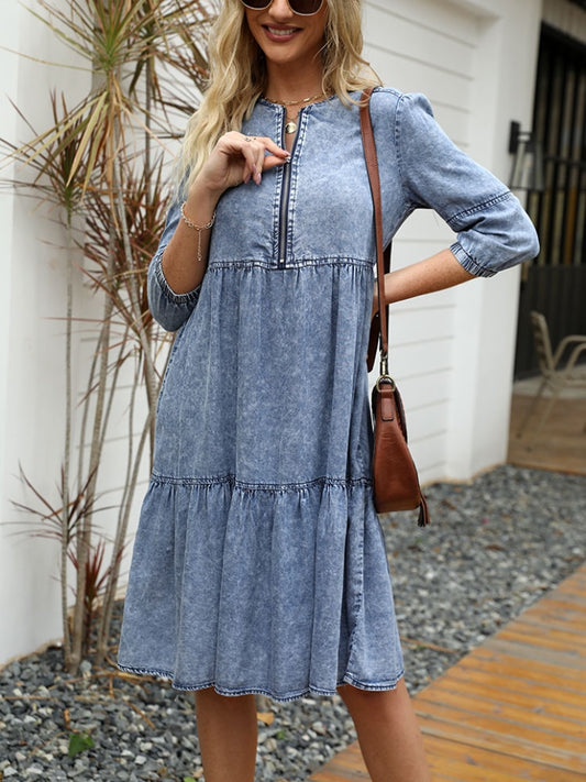 Summer Imitation Denim Vintage Dress